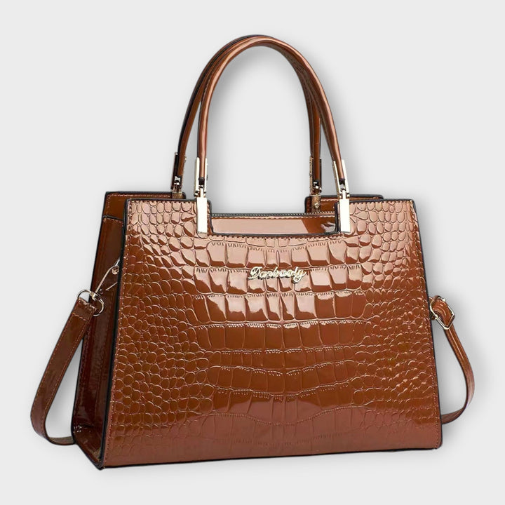 Madison - Glossy Crocodile Pattern Handbag