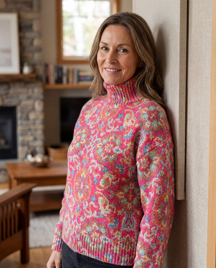 Annabelle | Floral Knit Turtleneck